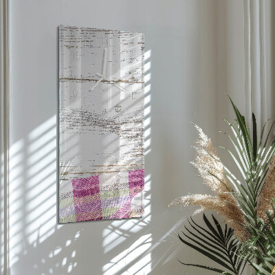Verticale rechthoekige glazen wandklok Tafel