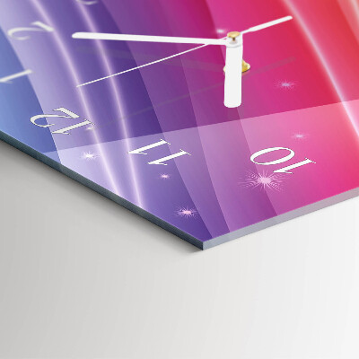 Verticale moderne glazen wandklok Regenboog