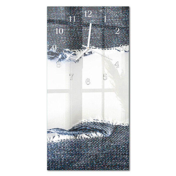 Verticale rechthoekige glazen wandklok Abstractie