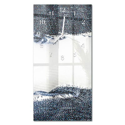 Verticale rechthoekige glazen wandklok Abstractie