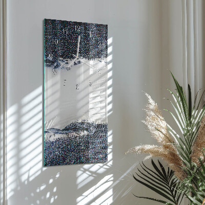 Verticale rechthoekige glazen wandklok Abstractie