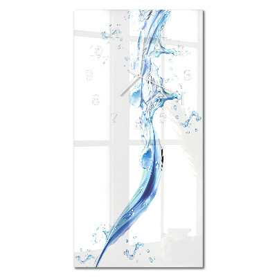 Verticale moderne glazen wandklok Water