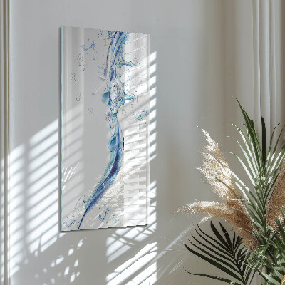 Verticale moderne glazen wandklok Water