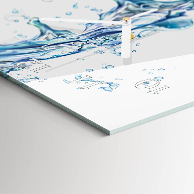 Verticale moderne glazen wandklok Water