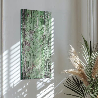 Verticale moderne glazen wandklok Houten plank