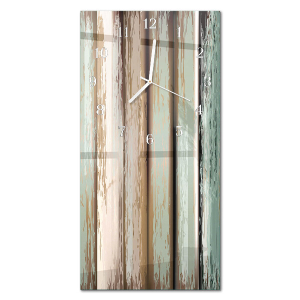Verticale moderne glazen wandklok Hout