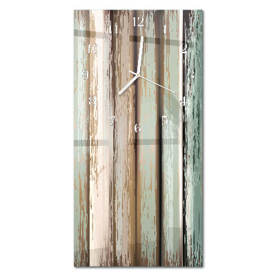Verticale moderne glazen wandklok Hout