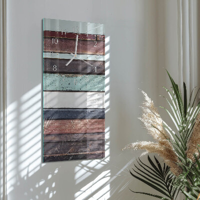 Verticale rechthoekige glazen wandklok Houten patrouille