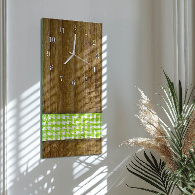 Decoratieve glazen klok verticaal Houten tafel