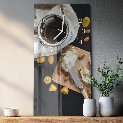 Verticale moderne glazen wandklok Handdruk
