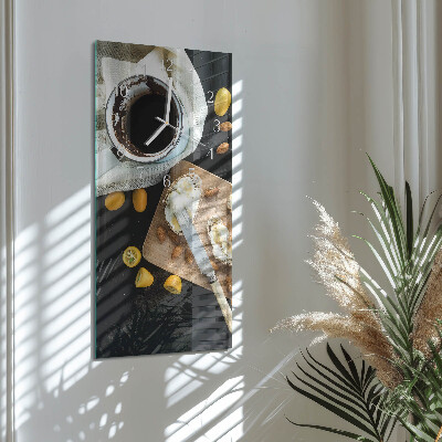 Verticale moderne glazen wandklok Handdruk