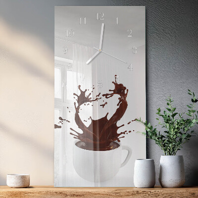 Decoratieve glazen klok verticaal Koffie