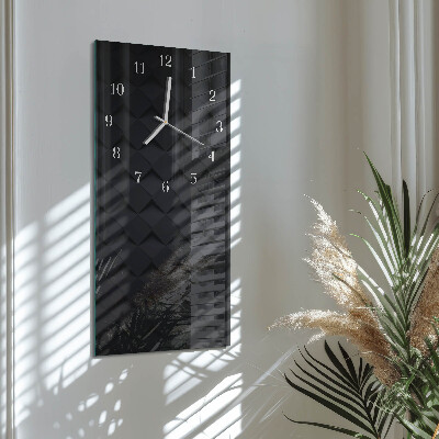 Verticale rechthoekige glazen wandklok Patroon