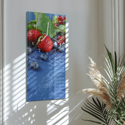 Verticale moderne glazen wandklok Bes