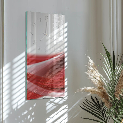 Verticale rechthoekige glazen wandklok Abstractie