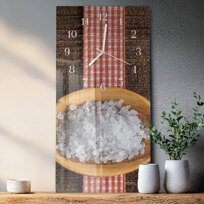 Verticale moderne glazen wandklok Zeezout