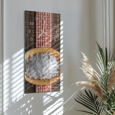 Verticale moderne glazen wandklok Zeezout
