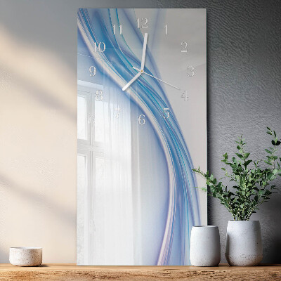 Rechthoekige glas klok verticaal Blauwe abstractie