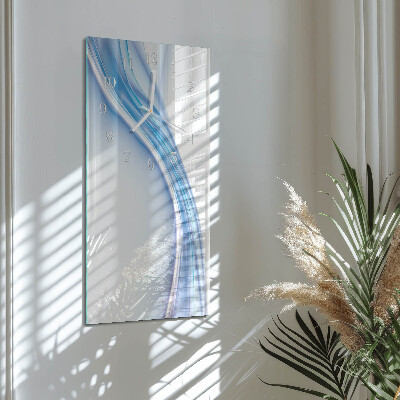 Rechthoekige glas klok verticaal Blauwe abstractie