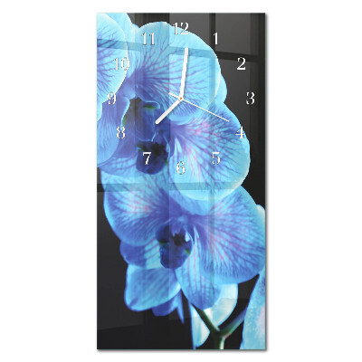 Verticale moderne glazen wandklok Bloem