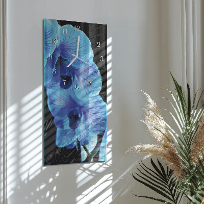 Verticale moderne glazen wandklok Bloem