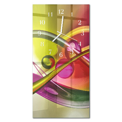 Verticale moderne glazen wandklok Abstractie