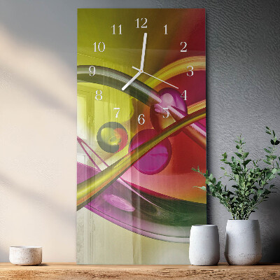 Verticale moderne glazen wandklok Abstractie