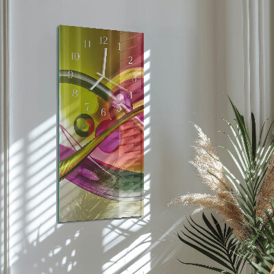 Verticale moderne glazen wandklok Abstractie