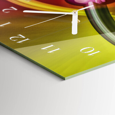 Verticale moderne glazen wandklok Abstractie