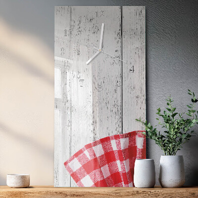 Verticale rechthoekige glazen wandklok Patroon