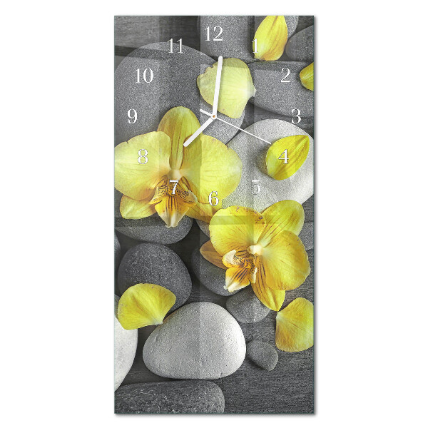 Decoratieve glazen klok verticaal Bloemsteen
