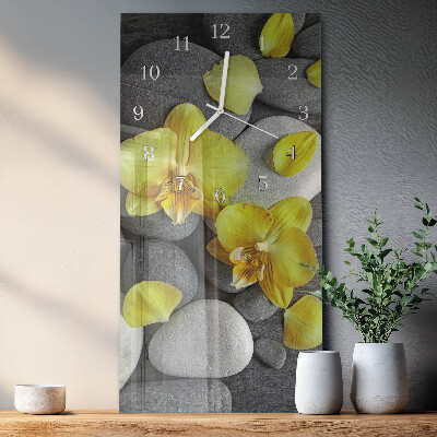 Decoratieve glazen klok verticaal Bloemsteen