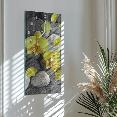 Decoratieve glazen klok verticaal Bloemsteen