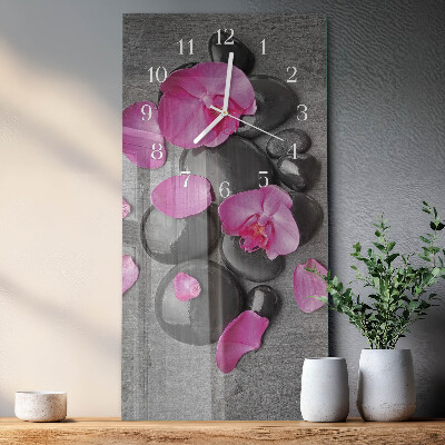Decoratieve glazen klok verticaal Orchideeënstenen