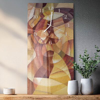 Verticale rechthoekige glazen wandklok Patroon