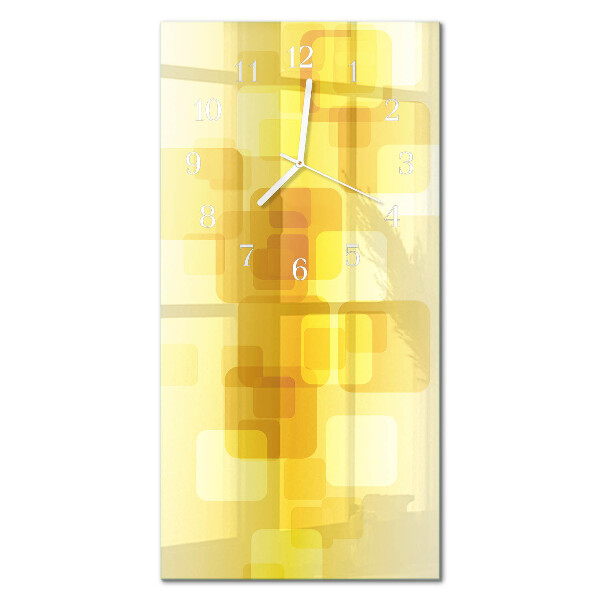 Verticale moderne glazen wandklok Gouden rechthoeken