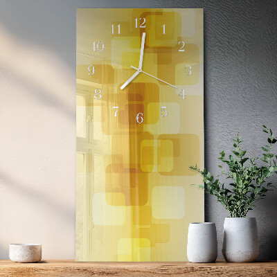 Verticale moderne glazen wandklok Gouden rechthoeken