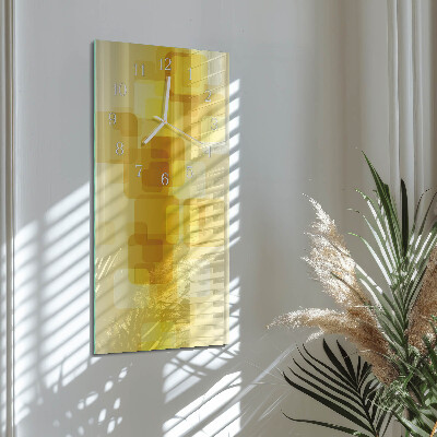 Verticale moderne glazen wandklok Gouden rechthoeken