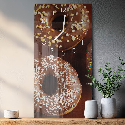 Decoratieve glazen klok verticaal Donuts