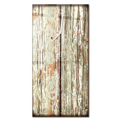Verticale moderne glazen wandklok Houten muur