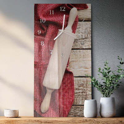 Verticale moderne glazen wandklok Rol
