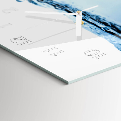 Verticale rechthoekige glazen wandklok Water