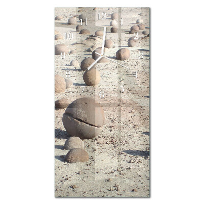 Rechthoekige glas klok verticaal Strandstenen