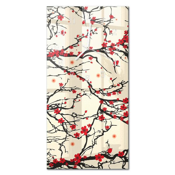 Decoratieve glazen klok verticaal Bloemenpatroon