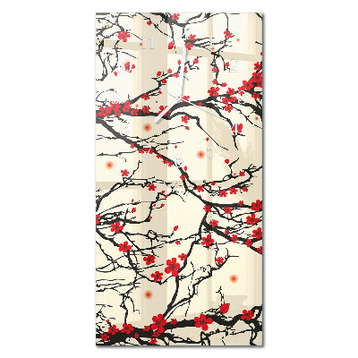 Decoratieve glazen klok verticaal Bloemenpatroon