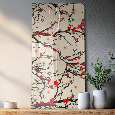 Decoratieve glazen klok verticaal Bloemenpatroon
