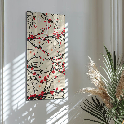 Decoratieve glazen klok verticaal Bloemenpatroon