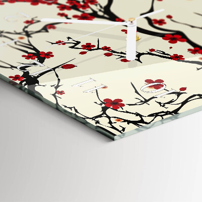 Decoratieve glazen klok verticaal Bloemenpatroon