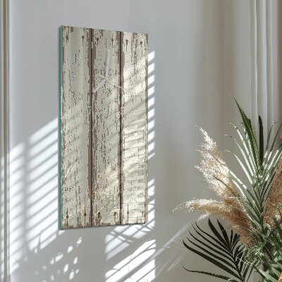 Verticale rechthoekige glazen wandklok Houten planken