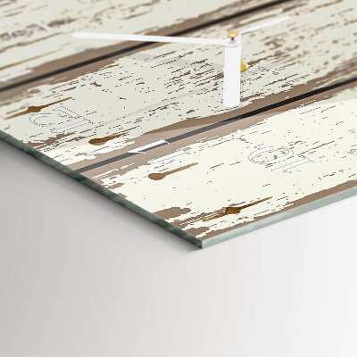 Verticale rechthoekige glazen wandklok Houten planken